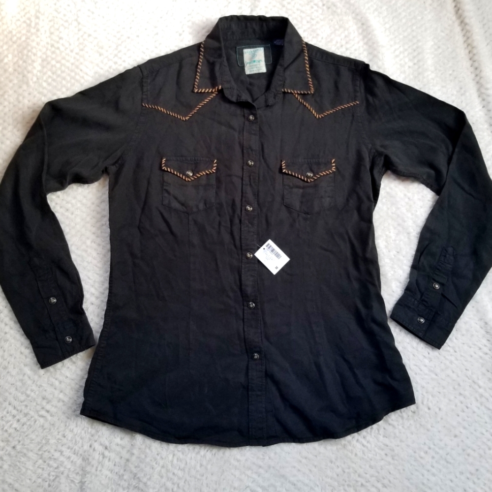 NWT Rough Stock Panhandle sz M tencel button down western top